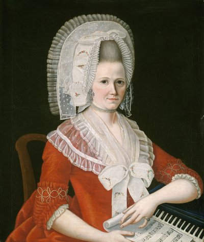 Lady Wearing a Large White Cap by American School